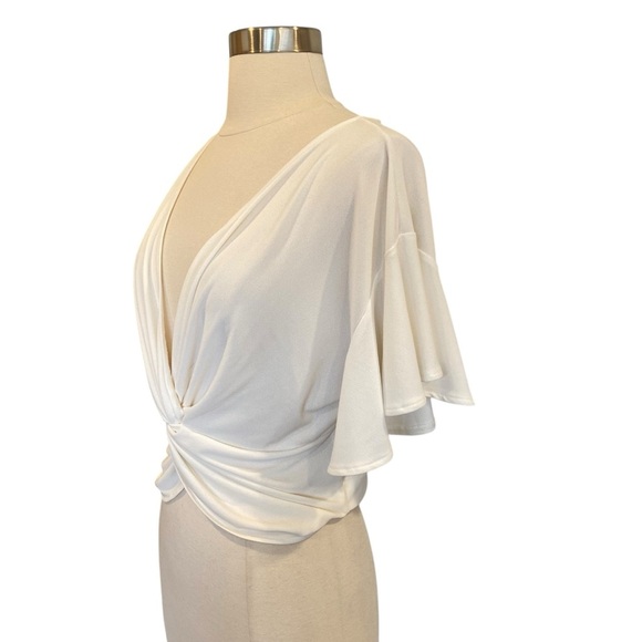 Leith White Knot Front Short Sleeve Top - Picture 4 of 8